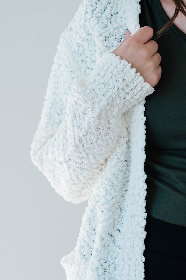 Popcorn Knit Cardigan -Ivory - Image 5