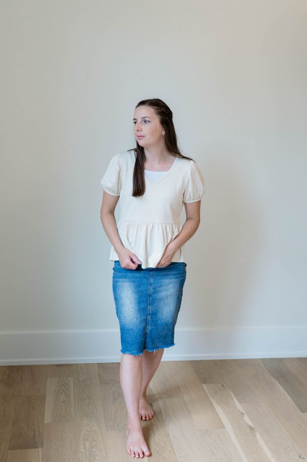 Cream Peplum Top - Image 4