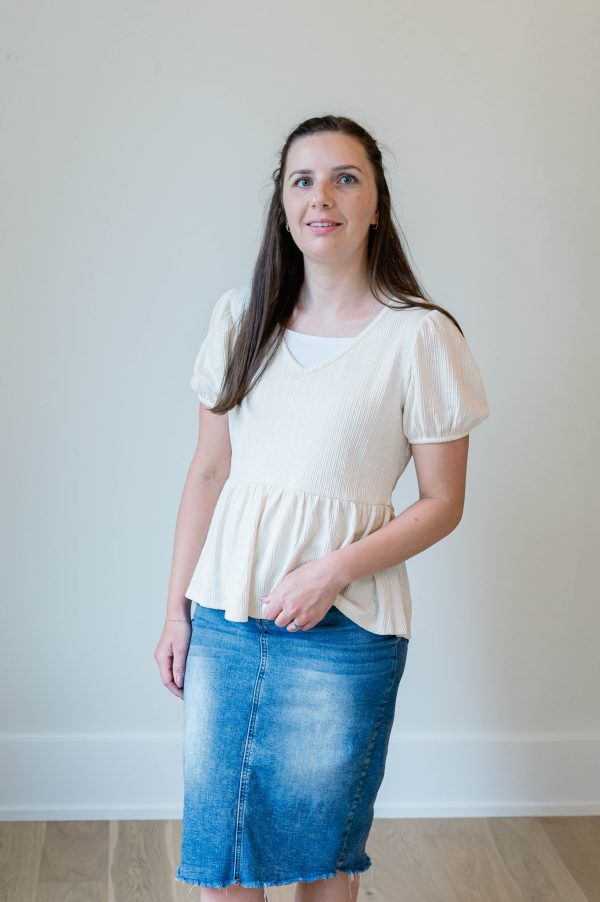 Cream Peplum Top - Image 5