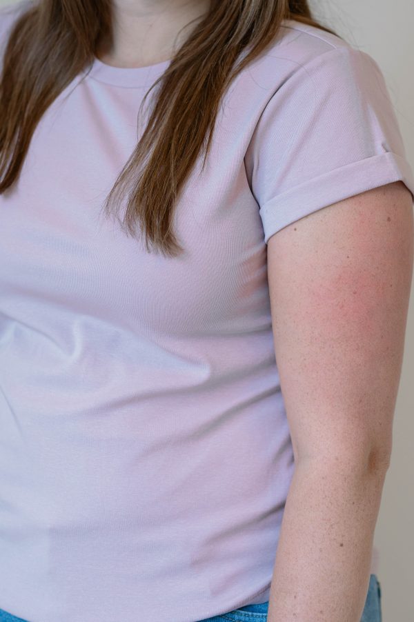 Short Sleeve Basic Tee -Lavender - Image 3