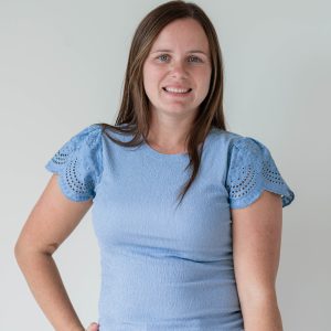 Dusty Blue Eyelet Knit Top