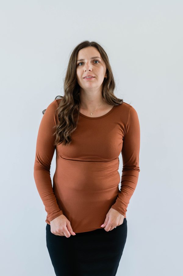 Long Sleeve Tee in Paprika - Image 3