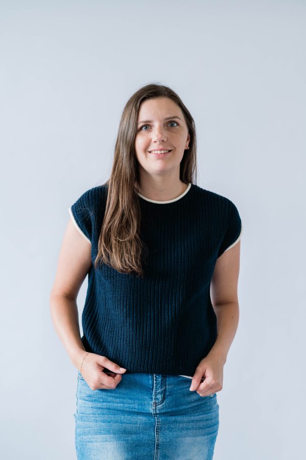 Brinley Button Sweater Top -Navy - Image 5