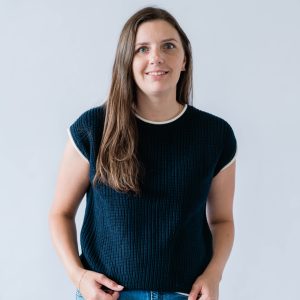 Brinley Button Sweater Top -Navy