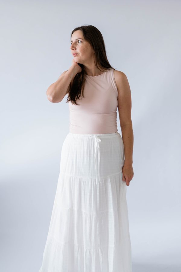 Boat Neck Tank -Blush - Image 2