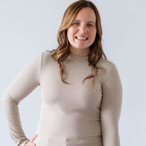 Knit Ribbed Long Sleeve Top -Taupe