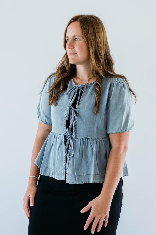 Dottie Bow Peplum Top - Image 3