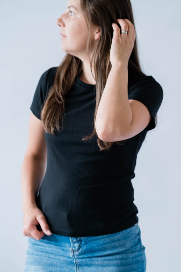 Soft Knit Tee- Black - Image 3