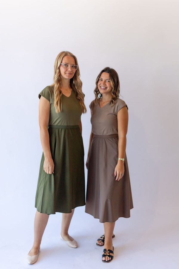 Kaitlyn Cap Sleeve Dress -Brown - Image 3