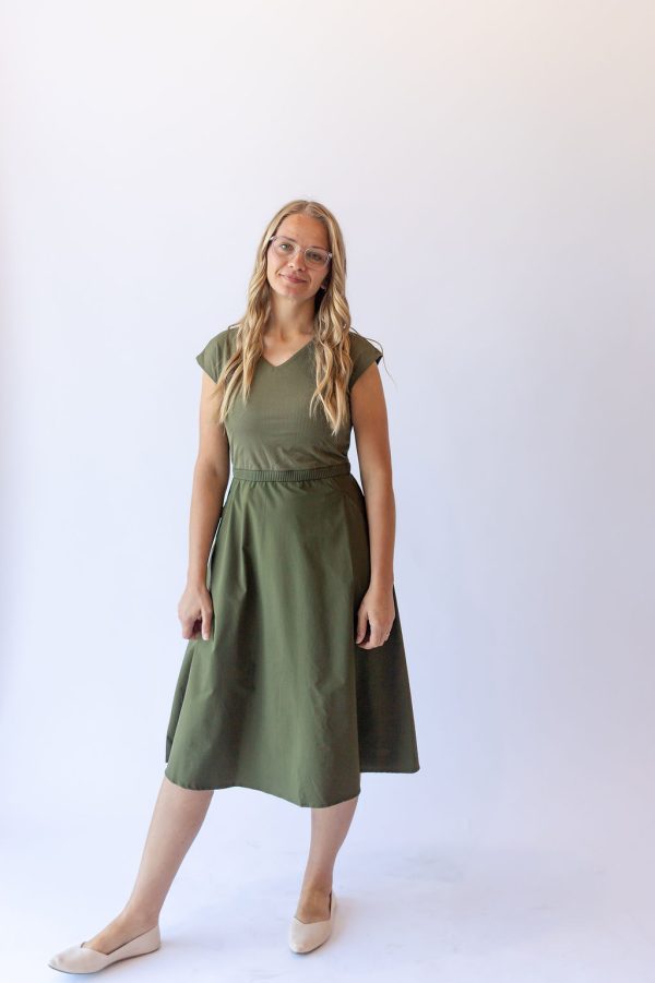 Kaitlyn Cap Sleeve Dress -Green - Image 3