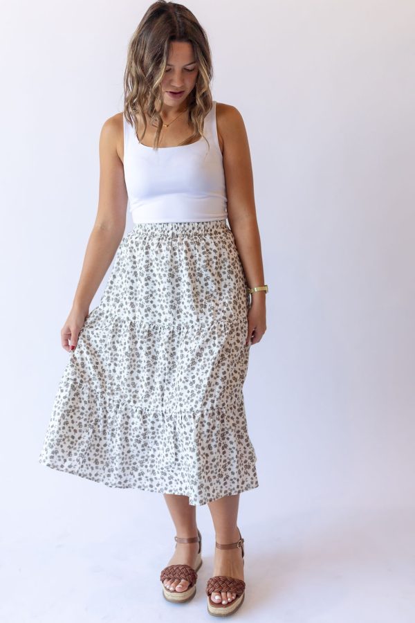 Harlow Tiered Skirt -Grey Floral - Image 4