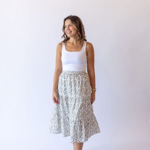 Harlow Tiered Skirt -Grey Floral
