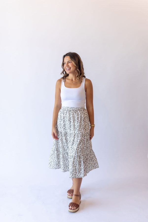 Harlow Tiered Skirt -Grey Floral