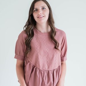 Embroidered Lace Peplum Top