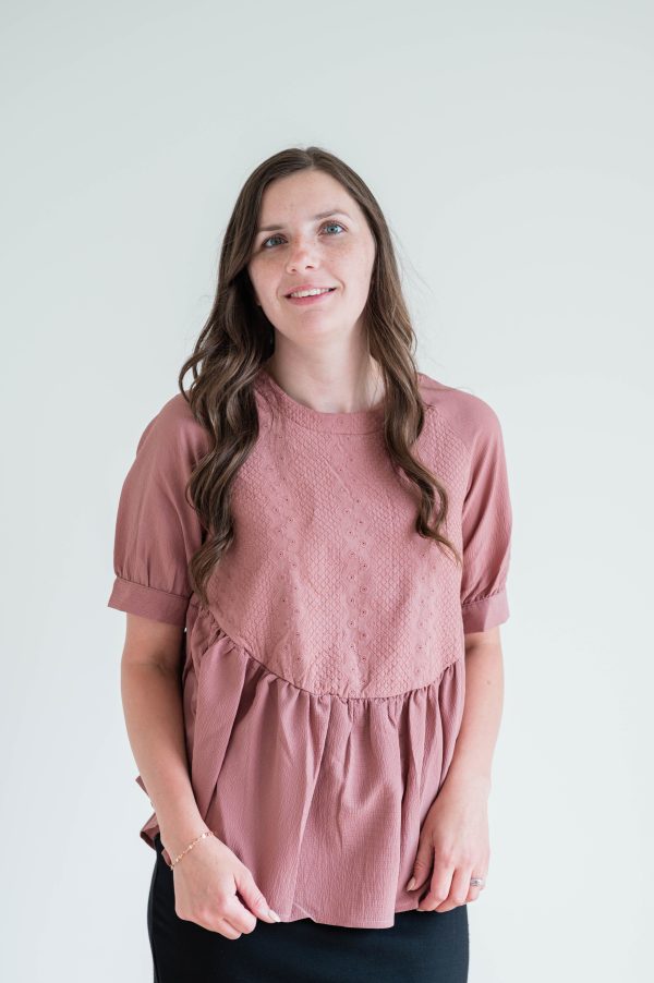 Embroidered Lace Peplum Top
