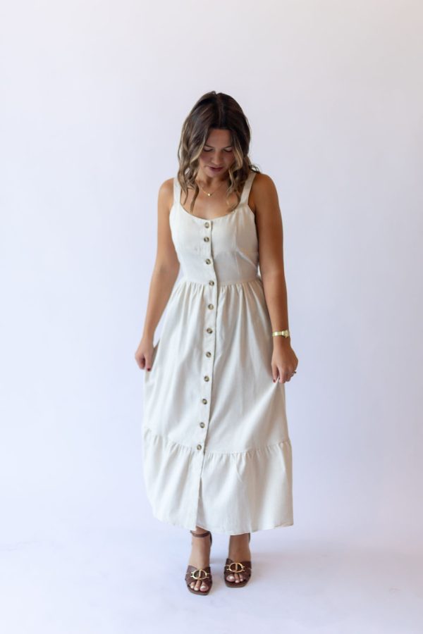 Aria Button Linen Dress - Image 5