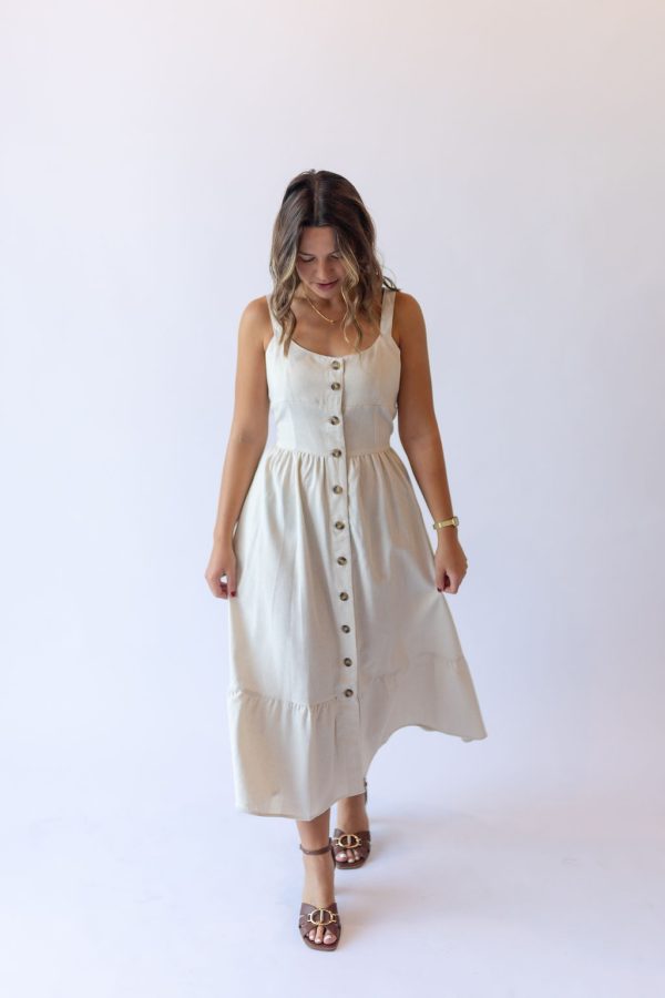 Aria Button Linen Dress - Image 2