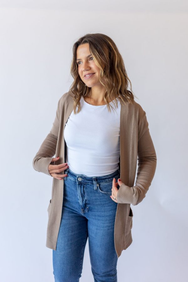 Ellison Open Cardigan -Mocha - Image 3