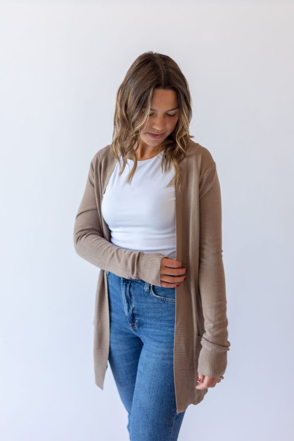Ellison Open Cardigan -Mocha - Image 2