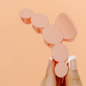 Circles Claw Clip -Peach