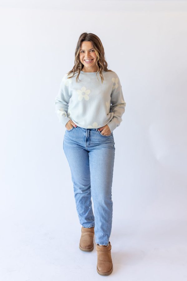 Blue Floral Sweater