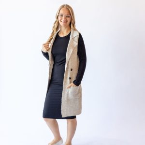 Bruno Long Sweater Vest -Ivory