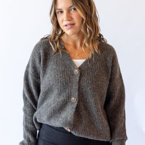 Button Down V-Neck Cardigan