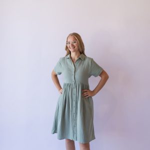 Lisa Cotton Gauze Dress -Green