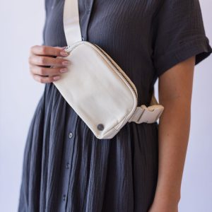 Madison Crossbody Belt Bag -Cream