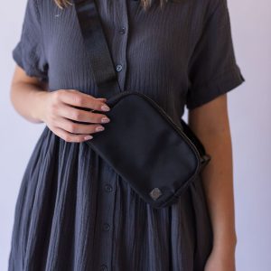 Madison Crossbody Belt Bag -Black