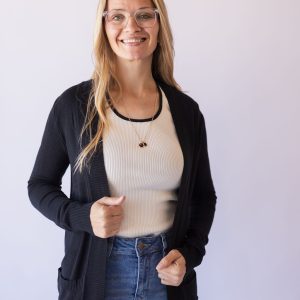 Open Front Cardigan -Black