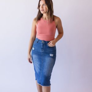 Boat Neck Tank -Coral