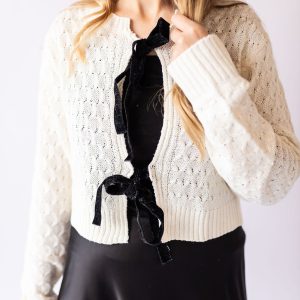 Knit Bow Tie Cardigan