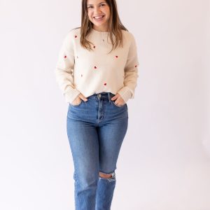 Embroidered Heart Sweater