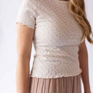 Larza Floral Lettuce Hem Top