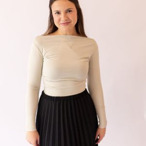 Boat Neck Long Sleeve -Light Olive