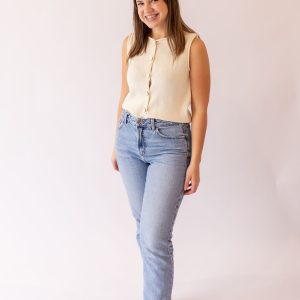 Karli Sleeveless Vest -Cream