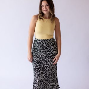 Jenna Midi Skirt -Black