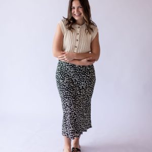 Shaney Ribbed Knit Top -Cream