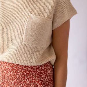 Kellyn Boxy Knit Top -Vanilla