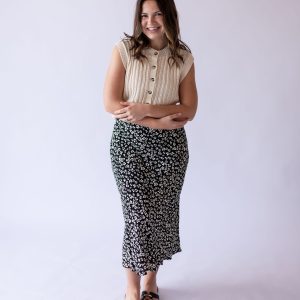 Shaney Ribbed Knit Top -Cream