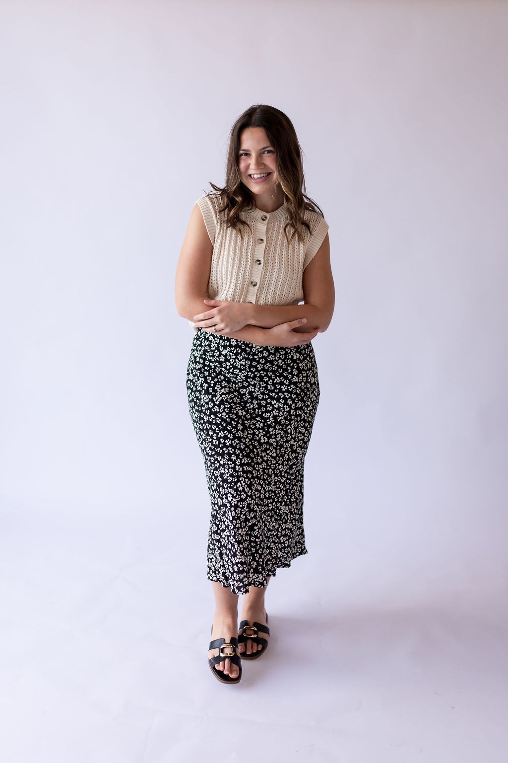 Shaney Ribbed Knit Top -Cream