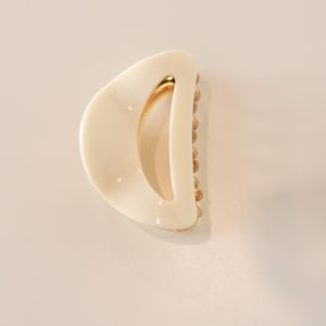 Retro Gold Hair Clip -Cream