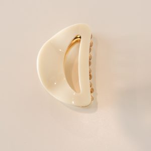 Retro Gold Hair Clip -Cream