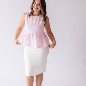 Kassidy Gingham Peplum Top