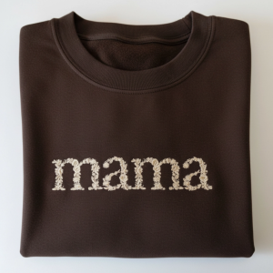 Embroidered Mama Sweatshirt -Mocha