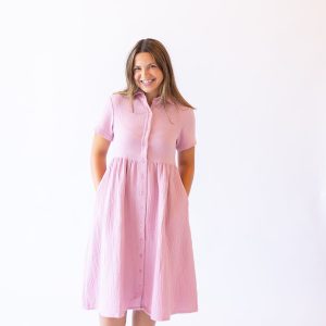 Lisa Cotton Gauze Dress -Light Pink