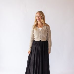 Addison Tiered Maxi Skirt -Black