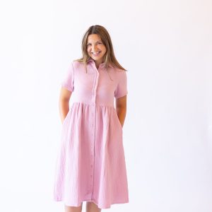 Lisa Cotton Gauze Dress -Light Pink