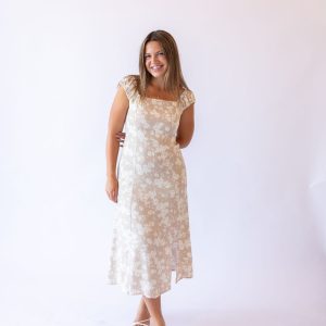 Hallie Floral Dress -Taupe